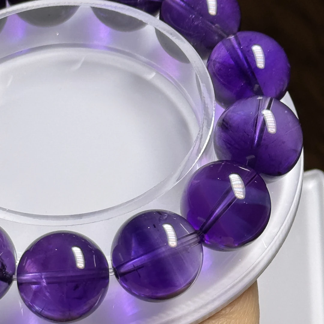 天然乌拉圭浓郁紫泡泡水晶手串