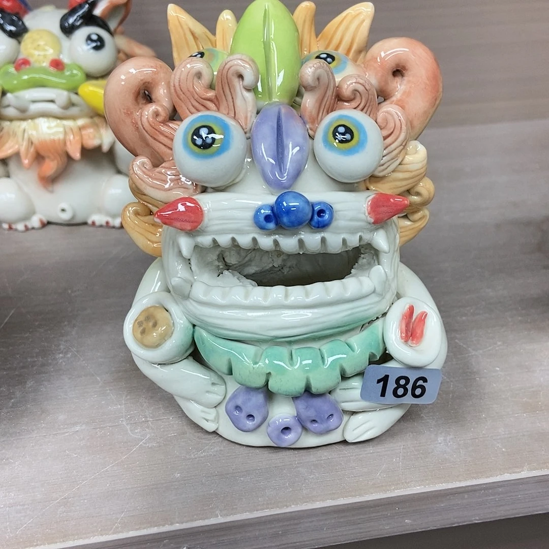 摆件直播间手工抽象陶瓷摆件186