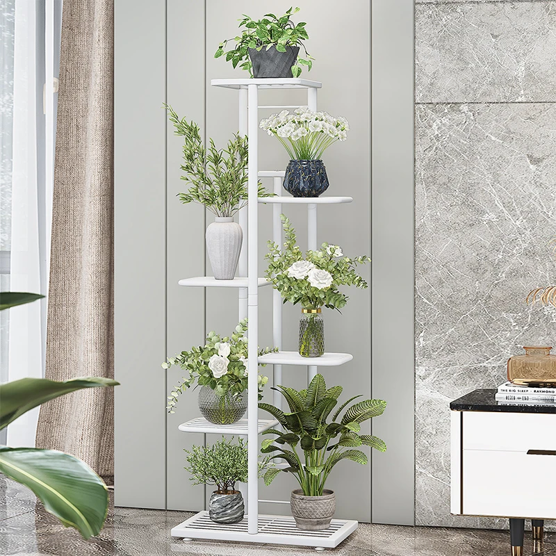 花架置物架阳台客厅落地式简约现代铁艺花架子室内绿萝多肉花盆架