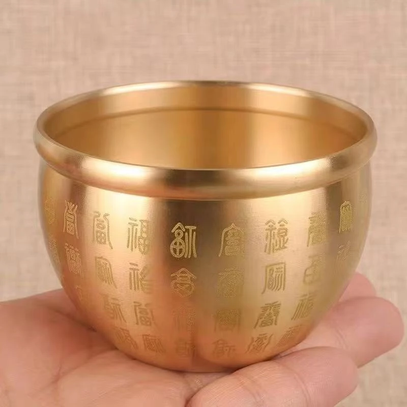黄铜精美设计百福缸小酒杯