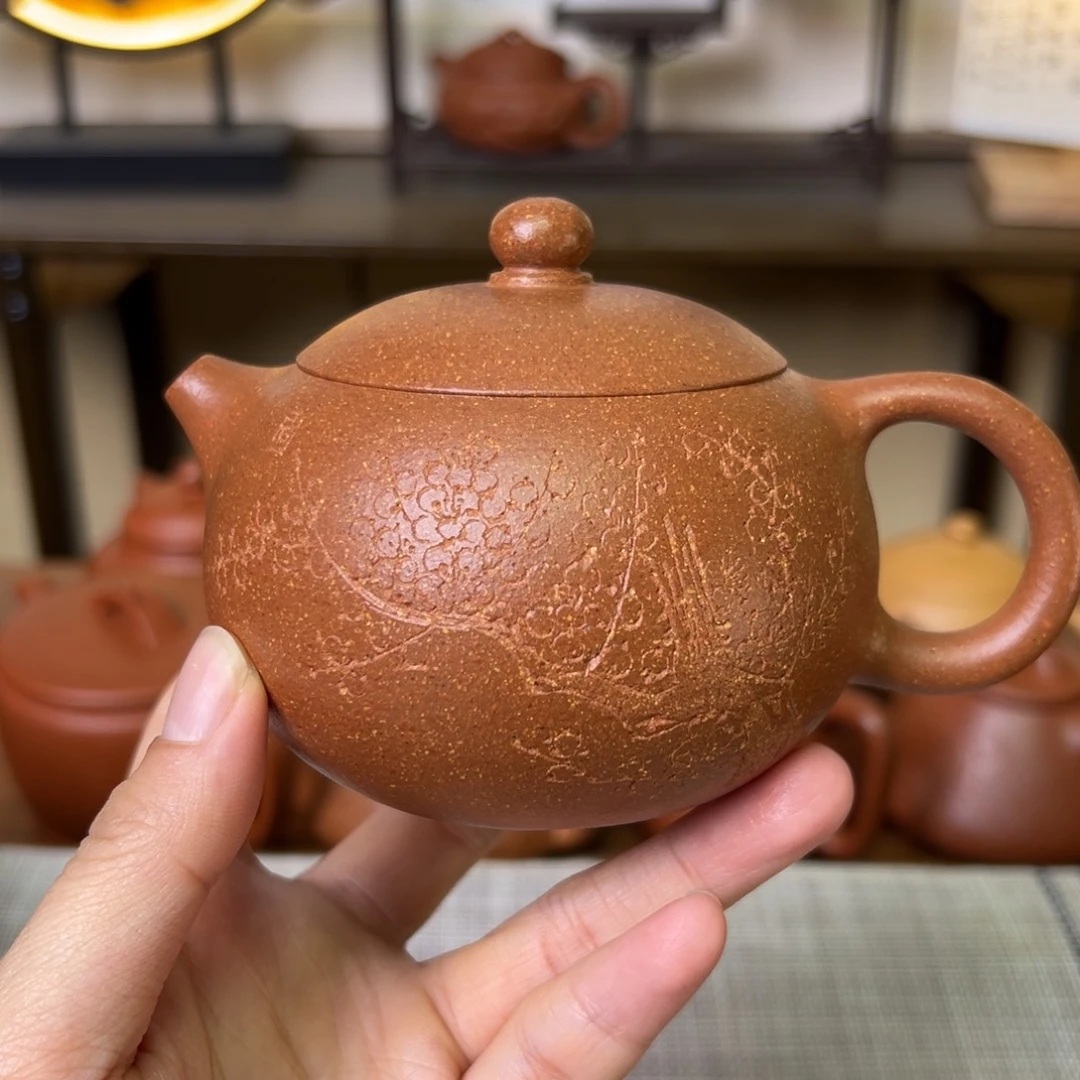 紫泥茶壶紫砂壶西施壶黄降坡250cc