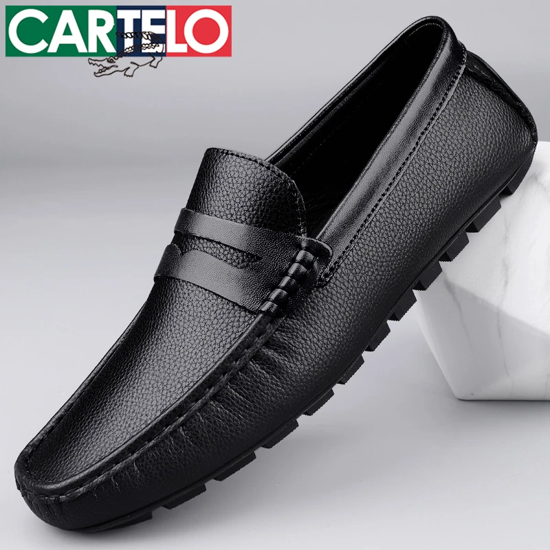 CARTELO/卡帝乐鳄鱼皮鞋百搭透气乐福鞋豆豆鞋男款男士鞋休闲鞋MT