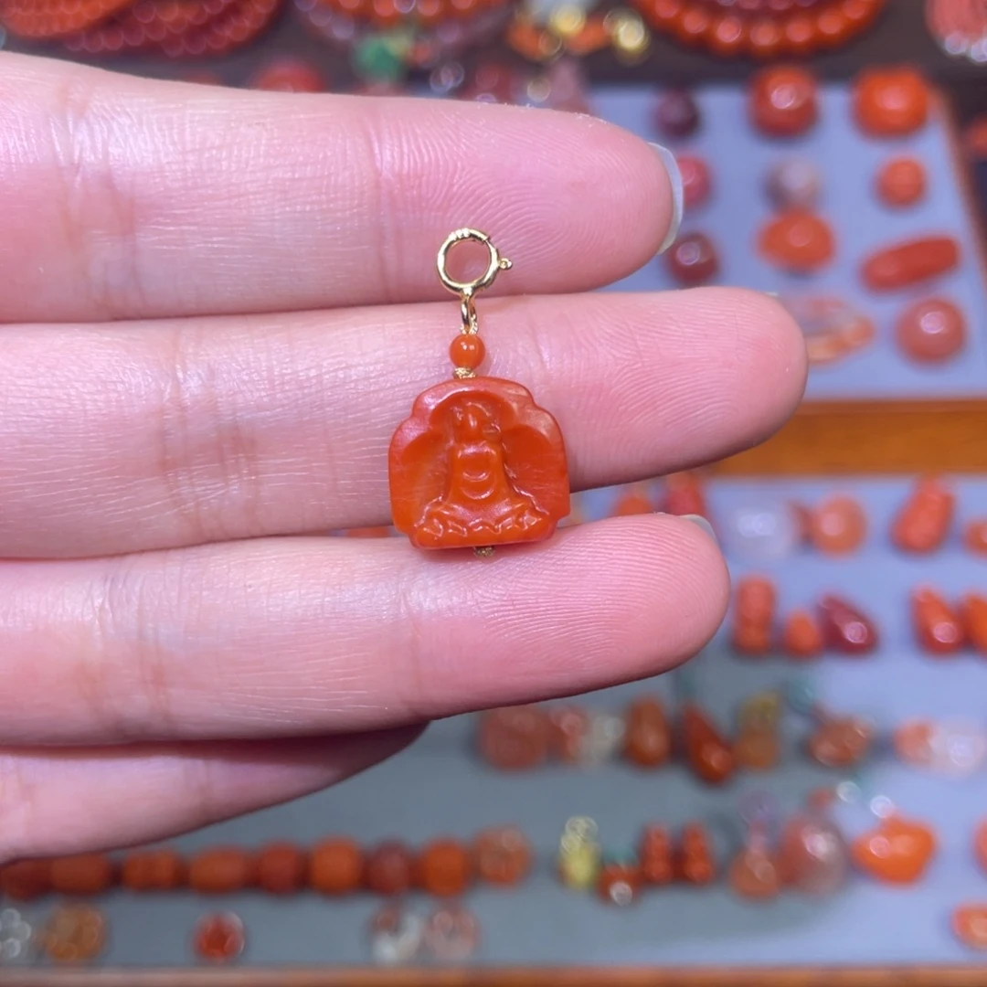 南红玛瑙未镶嵌无相佛万能扣