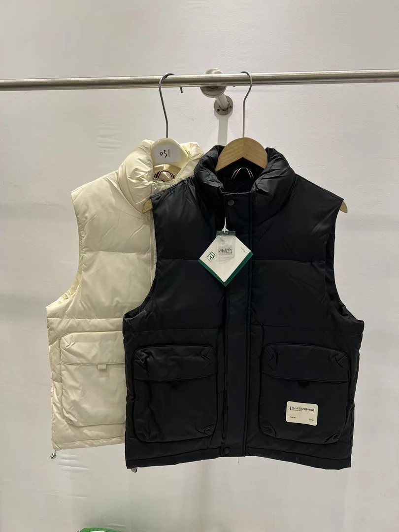 5810秋冬立领羽绒马甲潮流潮牌痞帅工装马甲外穿保暖背心无袖坎肩