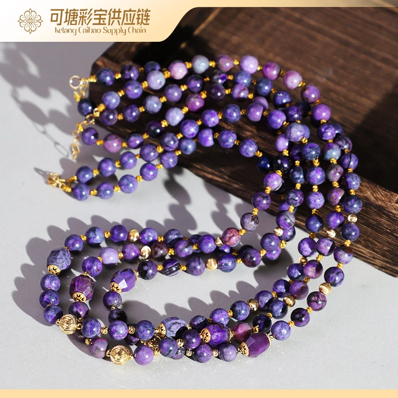 南非舒俱来 欧若风 18K金 泥地樱花粉紫 舒俱来项链 多样性发一件