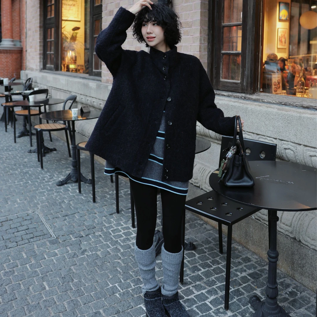 TT设计师【青川雪】复古时尚极简休闲天丝羊毛外套TT191292