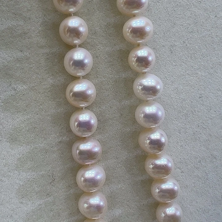 颈饰银S925镶嵌淡水珍珠➕9-10高品极光炫彩