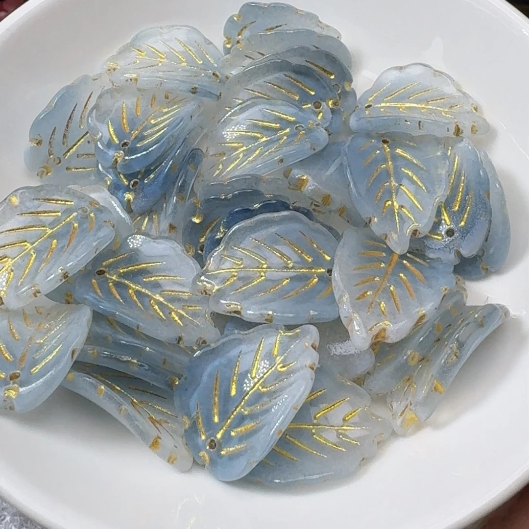 玻璃114 立体草莓叶五十个