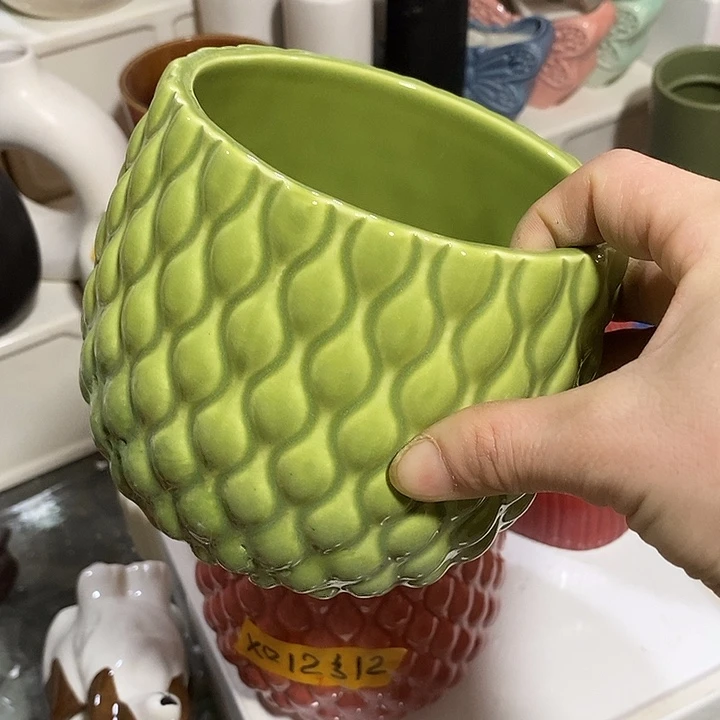 陶瓷花盆有孔 瑕疵介意勿拍