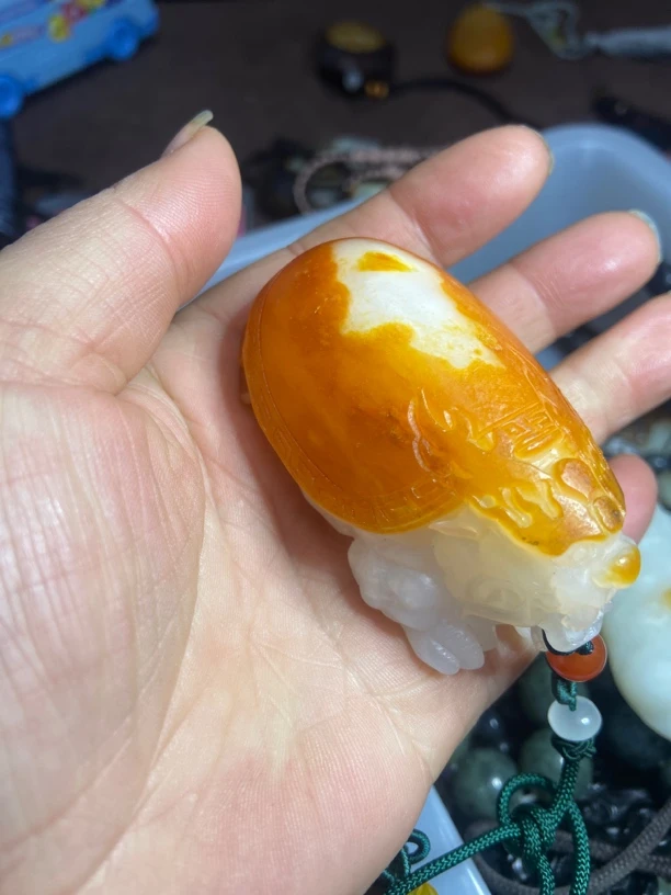 和田玉 把 件 龙龟