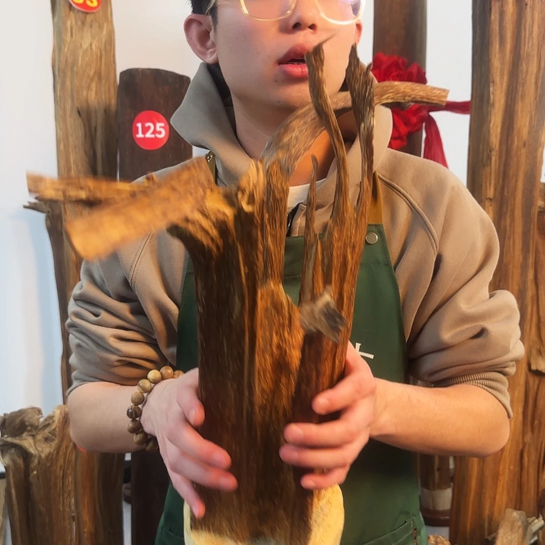 沉香摆件天然沉香原木摆件➕底座