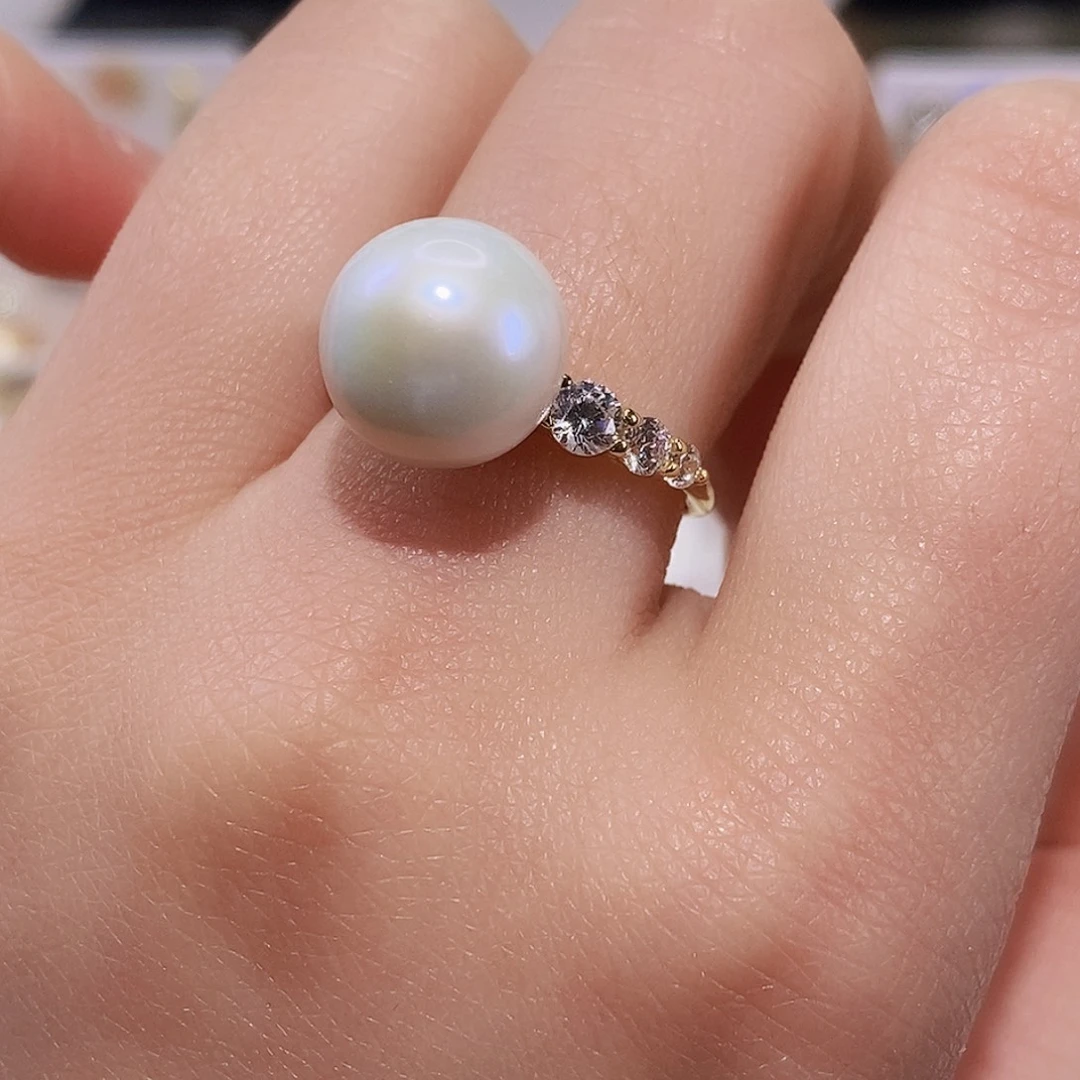 淡水珍珠戒指银S925镶嵌