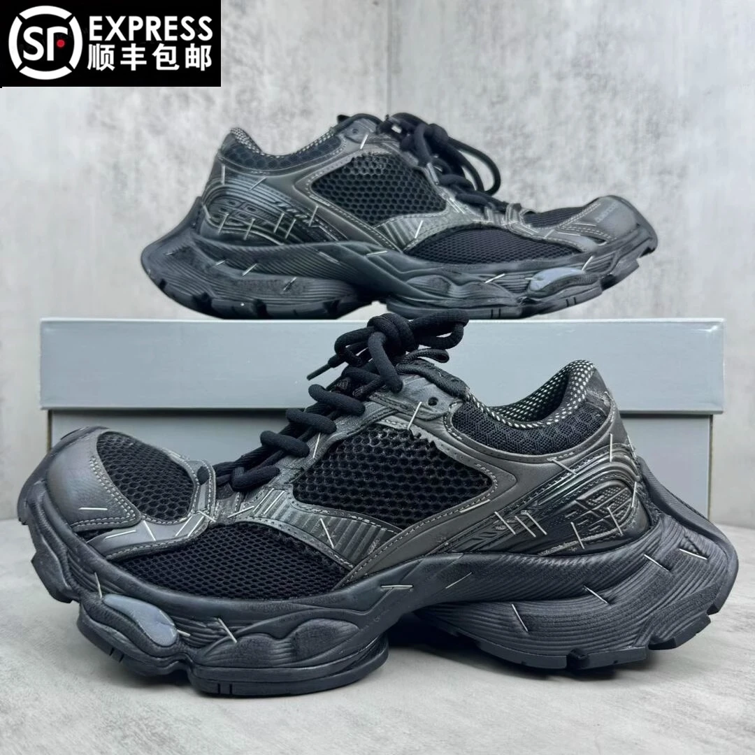 【莆田总裁高版】巴家情侣老爹鞋订书机做旧厚底增高休闲鞋增高鞋