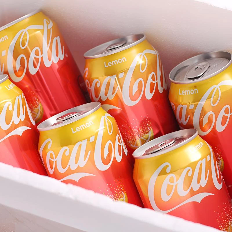 可口可乐澳门进口柠檬味罐可乐汽水碳酸饮料果味夏日清凉聚餐饮品