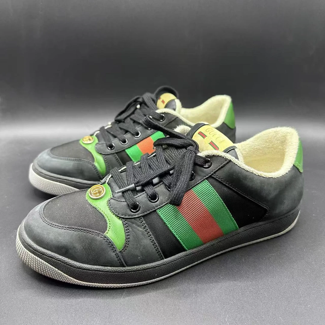 95新 GUCCI/古驰 黑色时尚潮流脏脏鞋41.5码 zy206