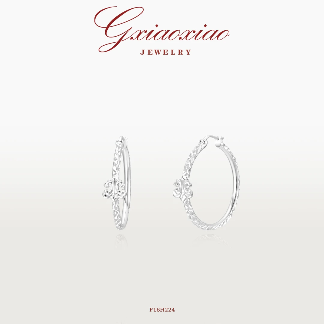 G XIAOXIAO 高级鸢尾花C圈小众镶嵌耳环 F16H224 F16H225新年礼物