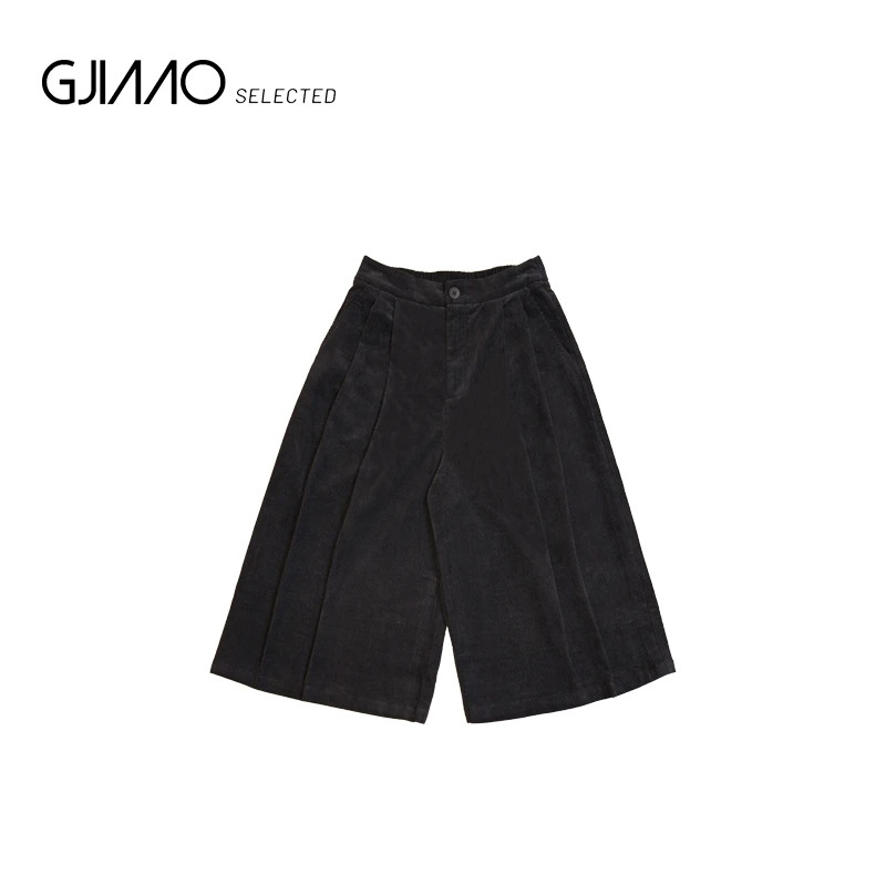 35356 后松紧腰条绒阔腿裤