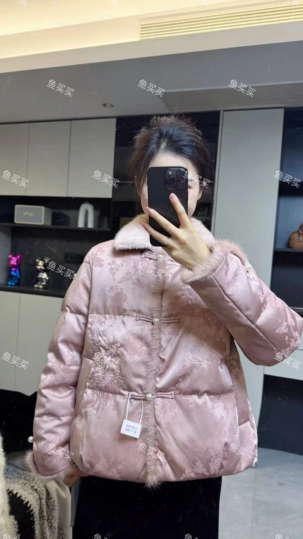 鱼买买-2024冬季新款新中式时尚加厚保暖外套秋冬MG1215