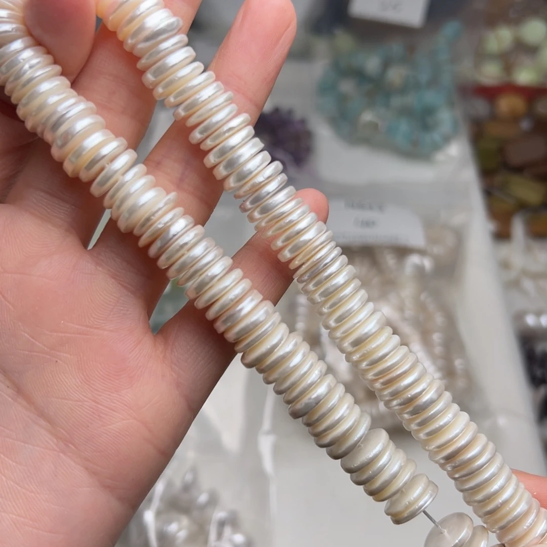 玛瑙/玉髓合金珠宝半成品N650。11.4mm贝珠隔片一条