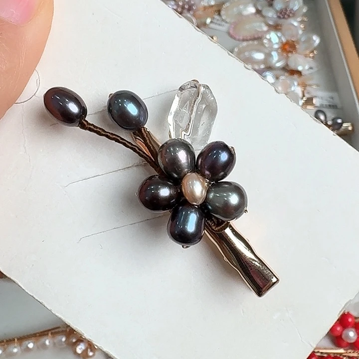 淡水珍珠发饰未镶嵌