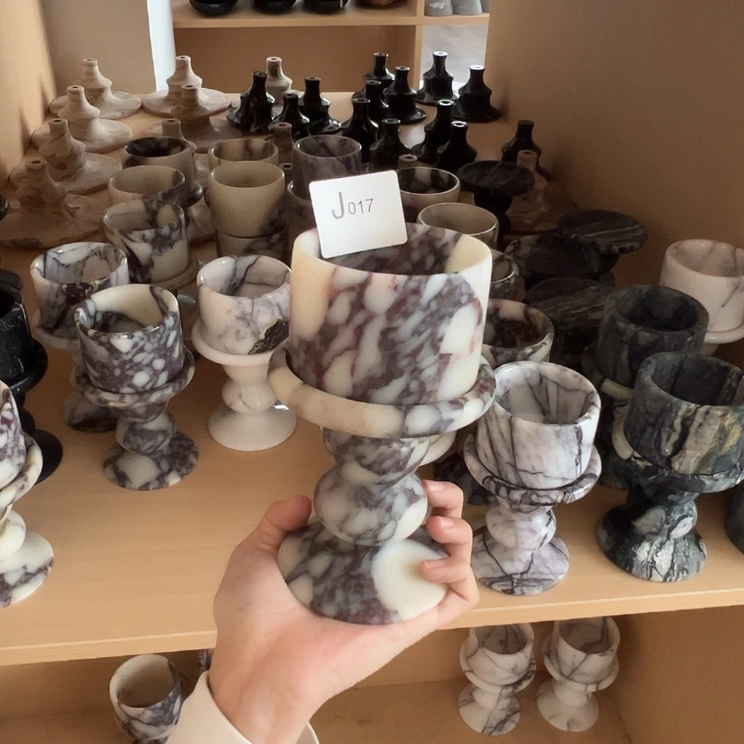 石材J017宝紫双拼烛台