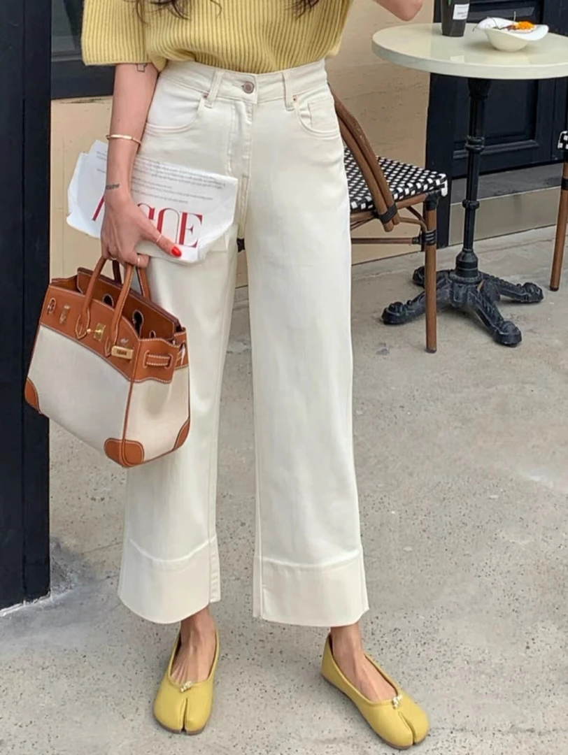 春季新款米杏色奶奶裤