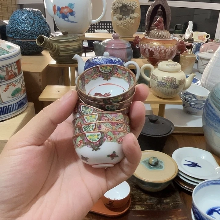 与***。瓷片八仙杯子不错的哦