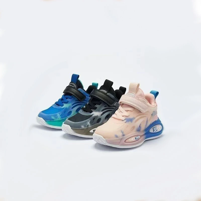 春季新款儿童运动鞋2024男童篮球鞋透气女童轻便跑步鞋夜光