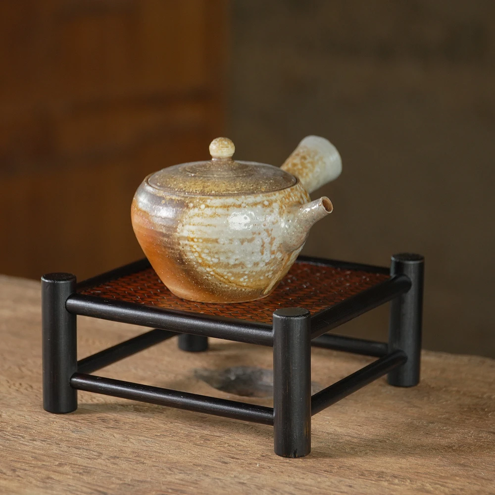 （禅意）竹编席壶架/了竹/原创非遗手工竹编楠竹茶道配件茶周