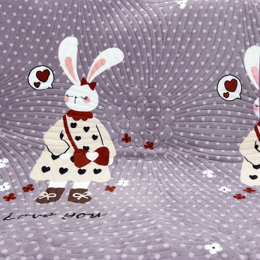 棉棉棉床盖紫兔子00000