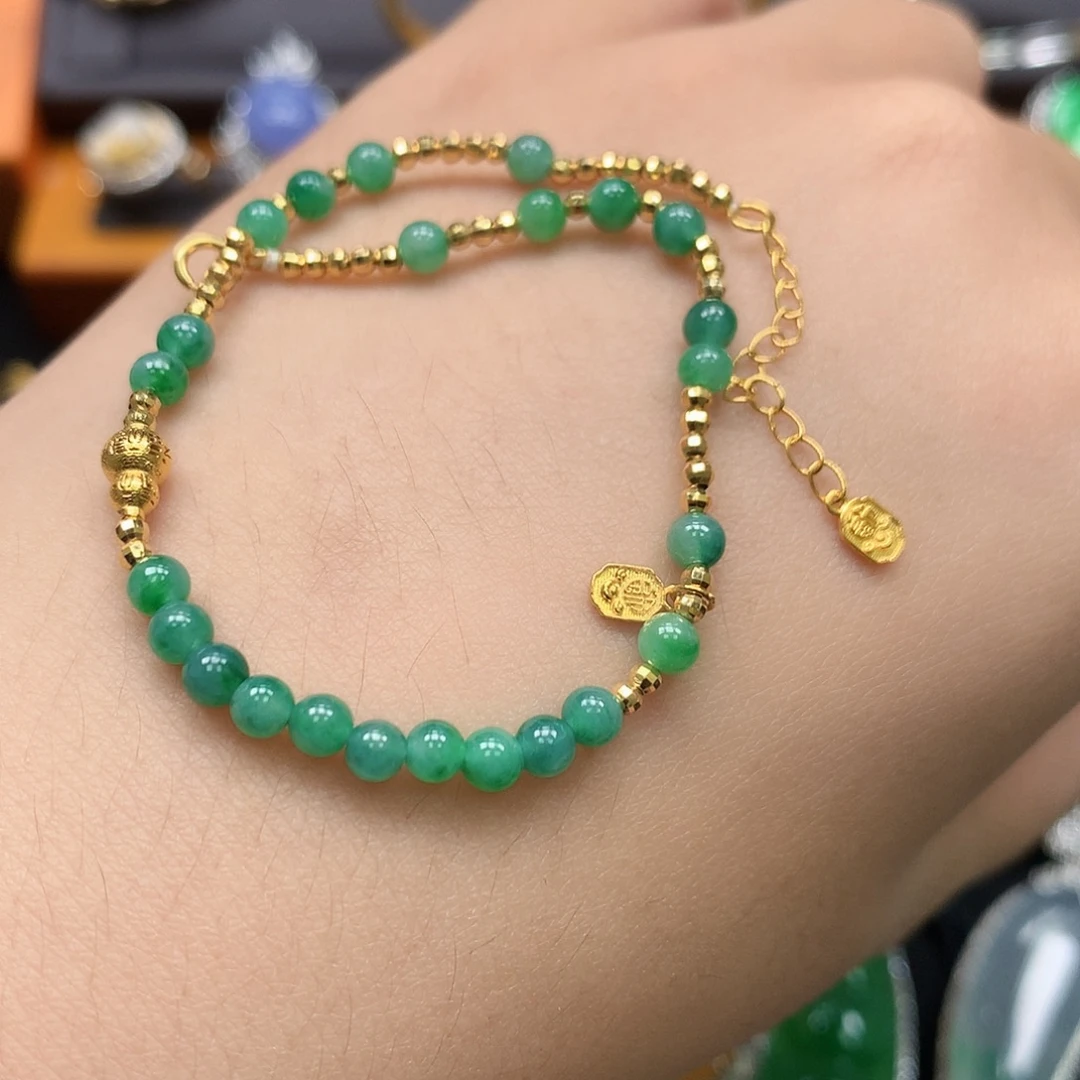 18K金镶嵌手链翡翠