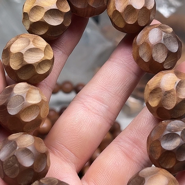 檀香木手串/手链20锤纹黑肉横纹沉水天花板