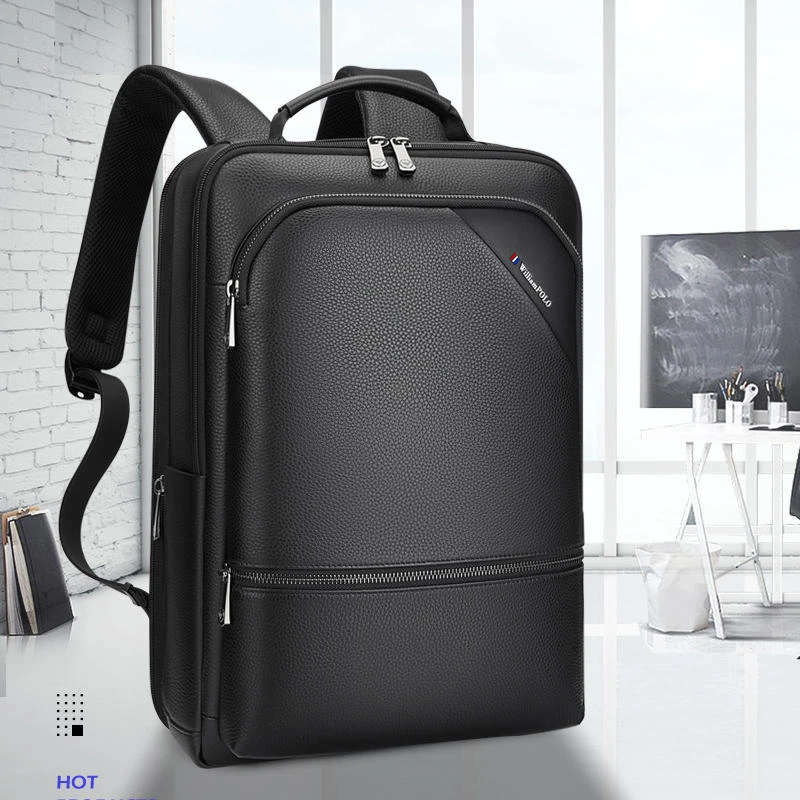 英皇保罗双肩背包男书包时尚双肩包商务防水背包男士大容量电脑包