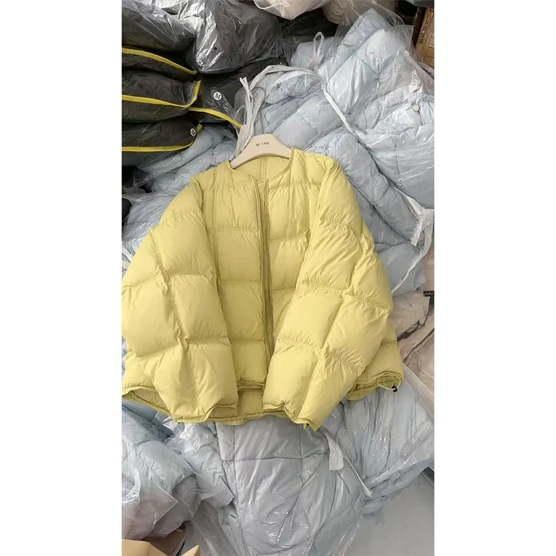 今年流行漂亮棉服2025新款黄色气质百搭保暖棉服大衣减龄气质外套