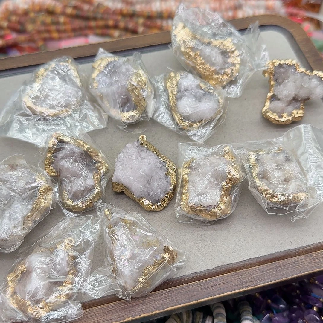 合金玛瑙/玉髓珠宝半成品水晶一颗09