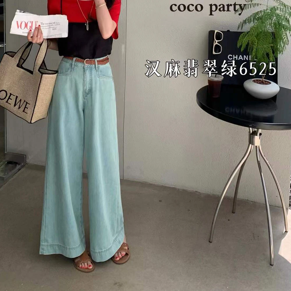 莱赛尔▪汉麻▪夏季轻薄透气时尚洋气九分直筒牛仔裤女6525