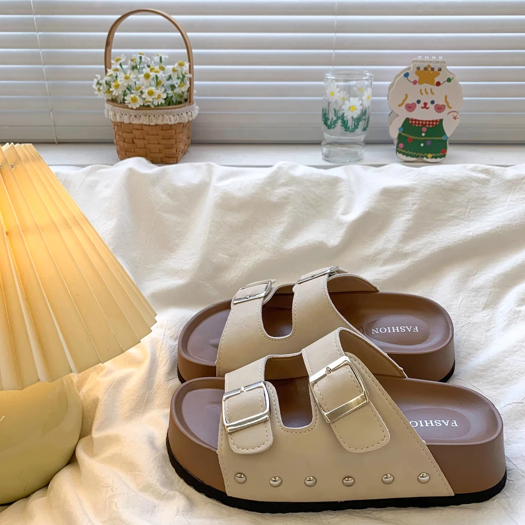 勃肯拖鞋女夏外穿高级感2025新款沙滩凉鞋厚底防滑超火时尚凉拖鞋