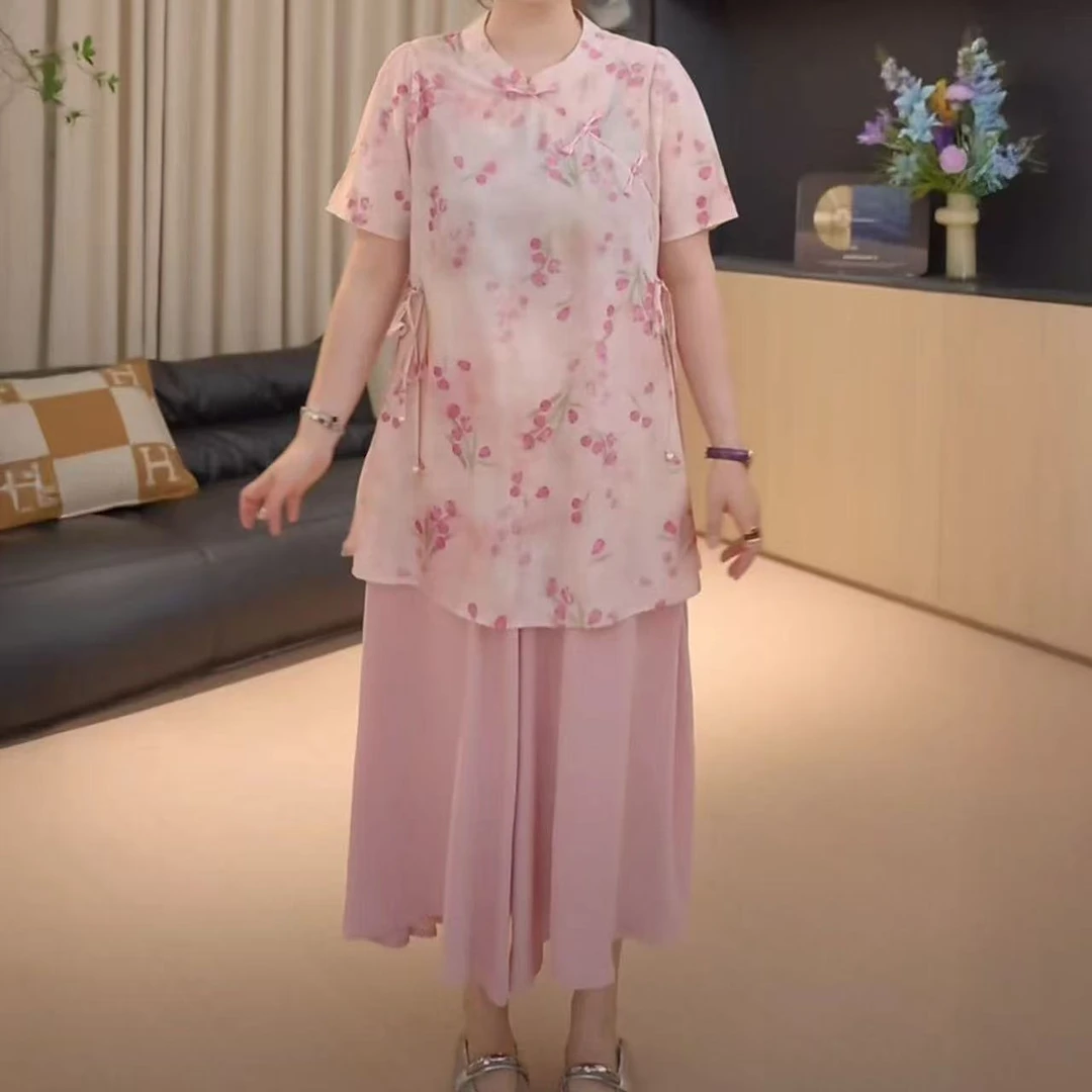 5808两件套时尚洋气遮肉显瘦百搭减龄夏季新款