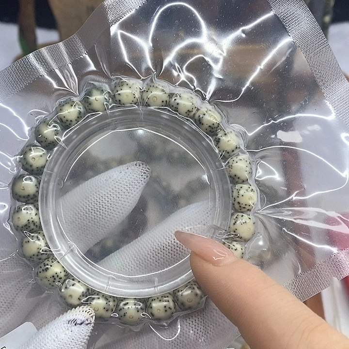 星月菩提手串海南骨瓷玉化料青花瓷