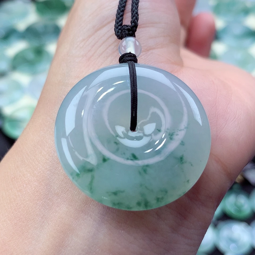 翡翠未镶嵌颈饰尺寸31.4-8。编号9