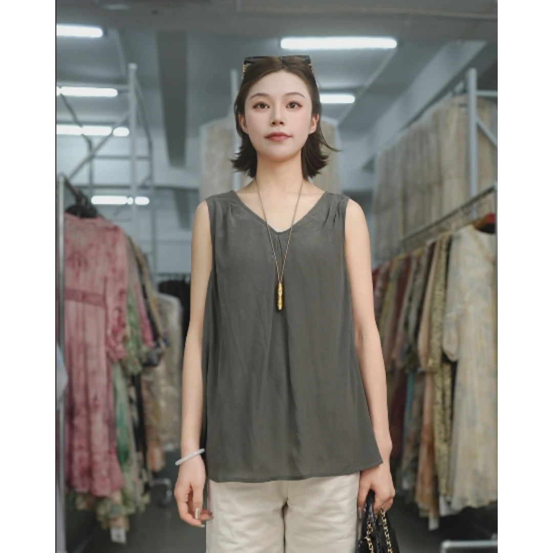 新【2025-林姐真丝】重磅100桑蚕丝上衣H90133