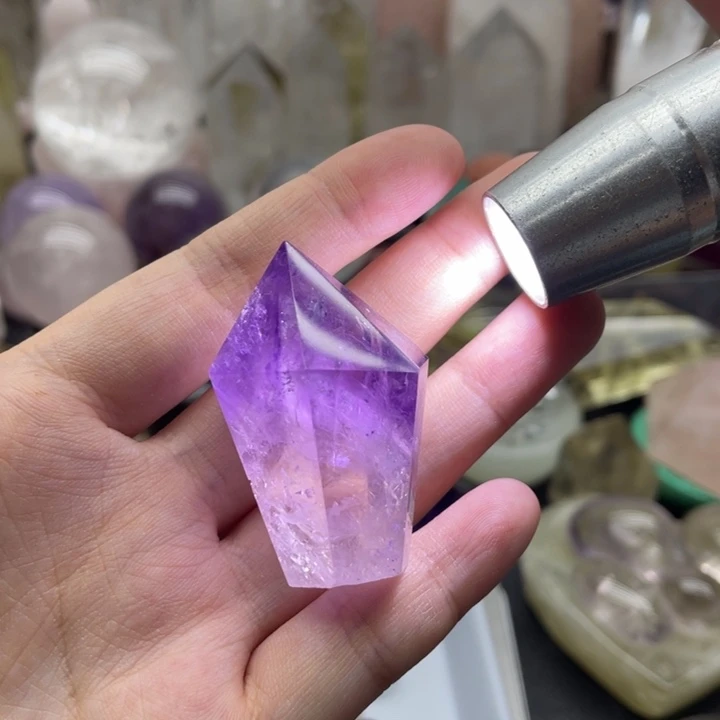 水晶珠宝半成品未镶嵌天然水晶紫水柱2