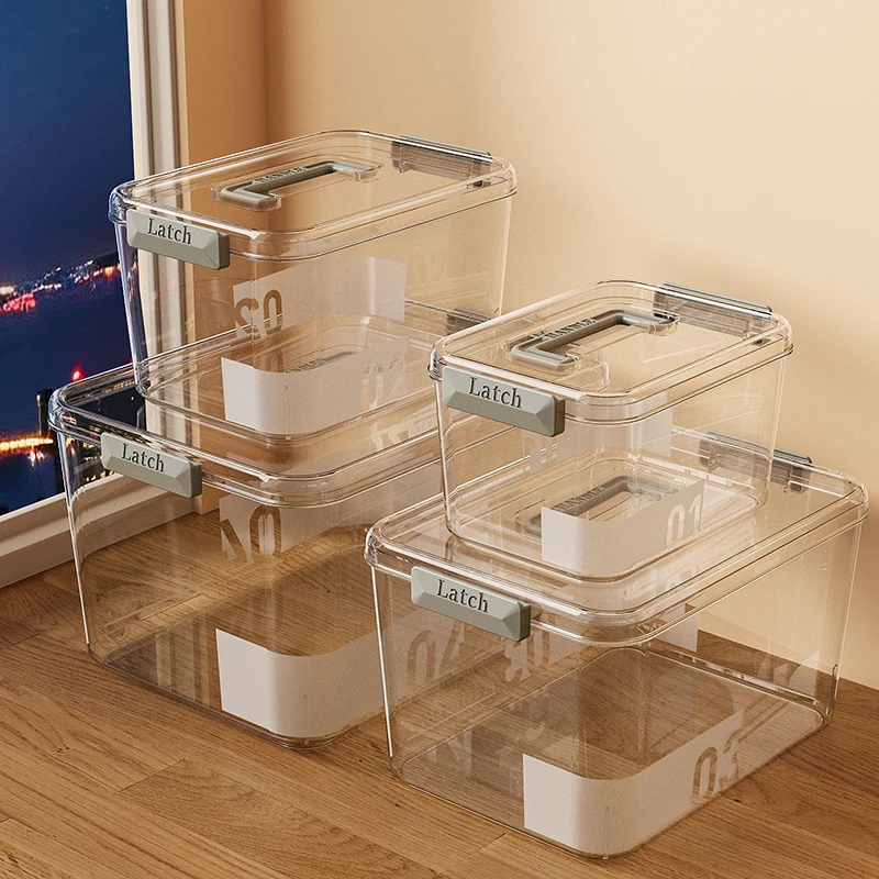 兴起手提透明收纳箱家用书本收纳箱加厚玩具整理箱零食桌面储物盒