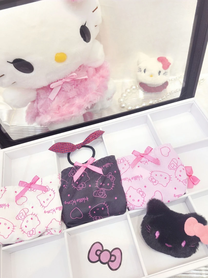 (85-135斤)日系软妹甜妹KT猫蝴蝶结腿环冰丝纯欲可爱少女女生内裤