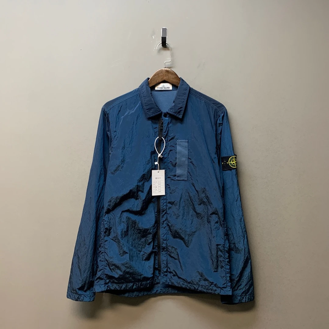Stone island 石头岛/02186/17fw 金属尼龙外套 湖水蓝配色 M码