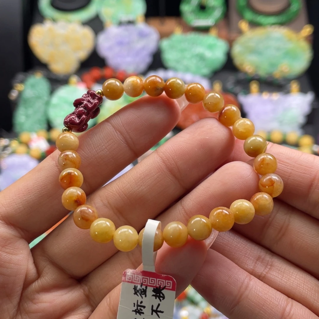 翡翠未镶嵌手串代编织