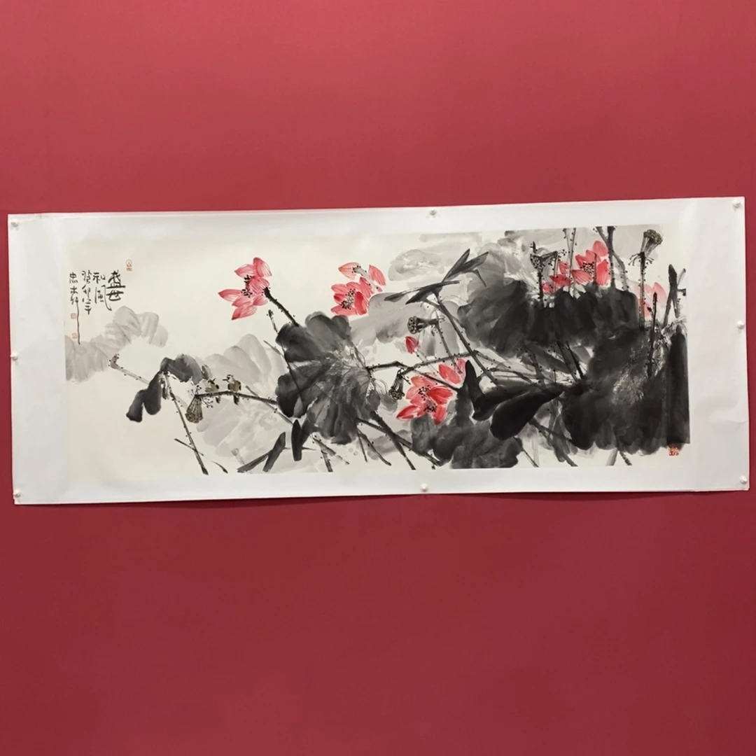 国画廖忠柳小六尺真人真品