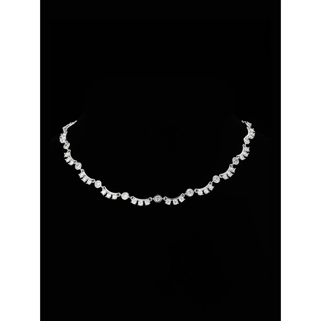 合金合成锆石项链 3966《涟漪》高级轻奢时尚百搭项链