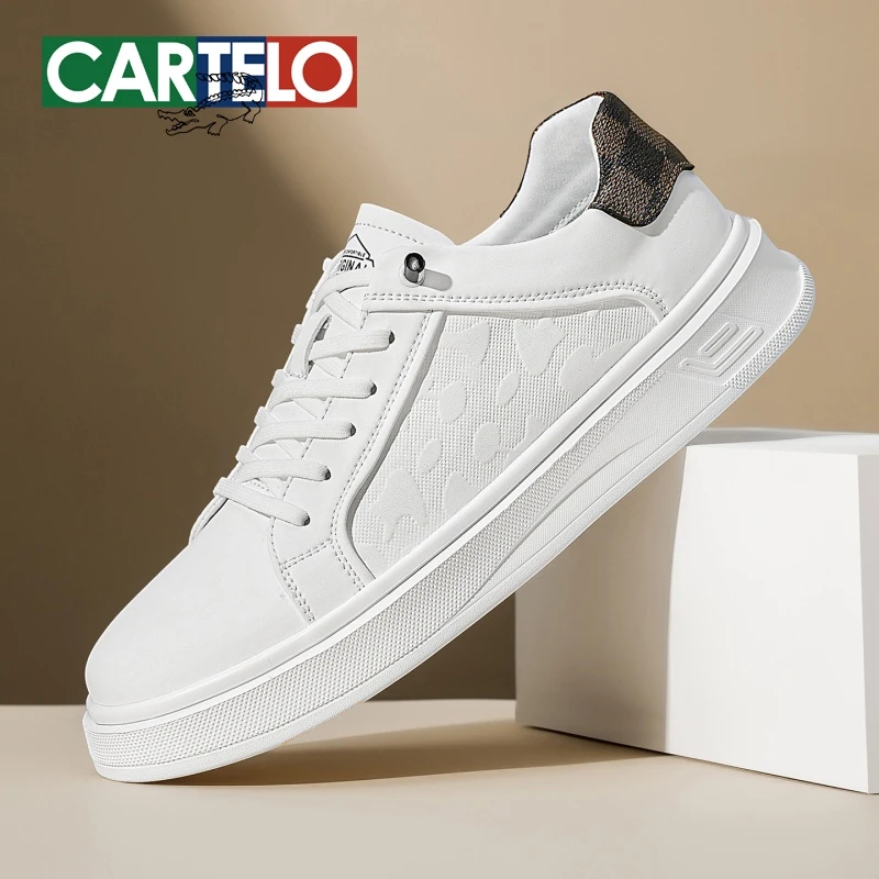 卡帝乐鳄鱼冬季新品轻质软底男鞋厚底增高耐磨小白鞋休闲百搭板鞋