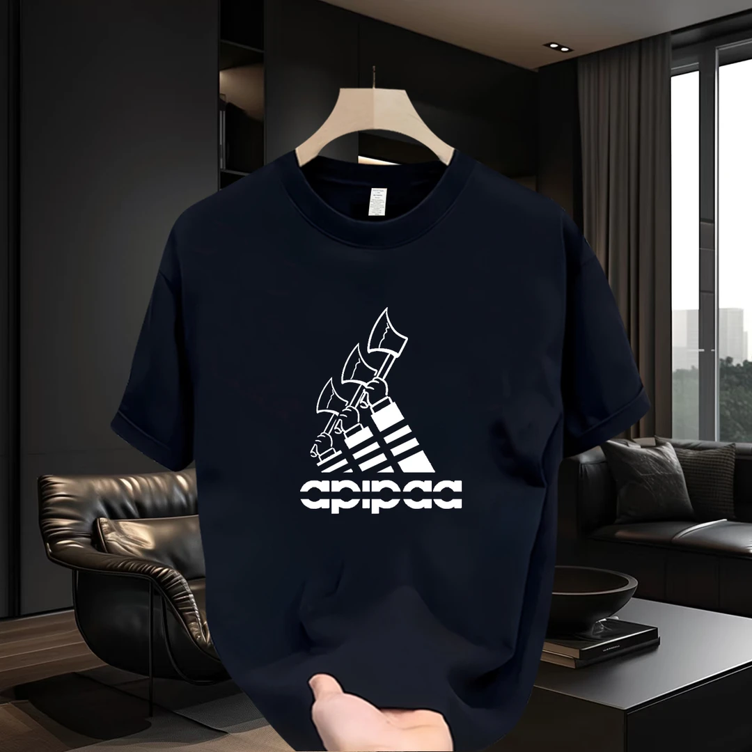 短袖男款爆款2025新款休闲T恤纯棉圆领宽松时尚夏季半袖百搭上衣